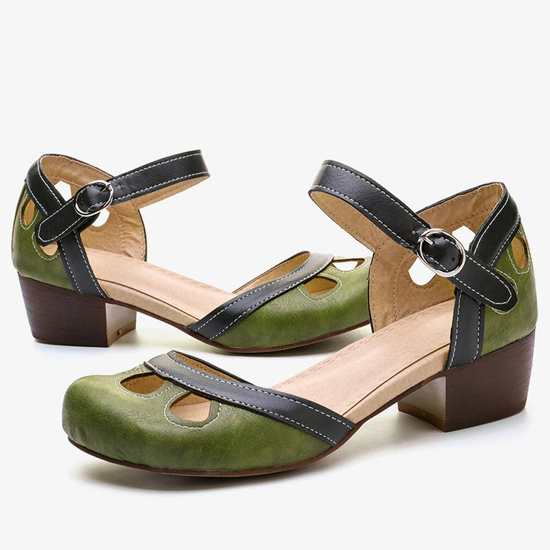 RETRO BLOCK HEEL SANDALS