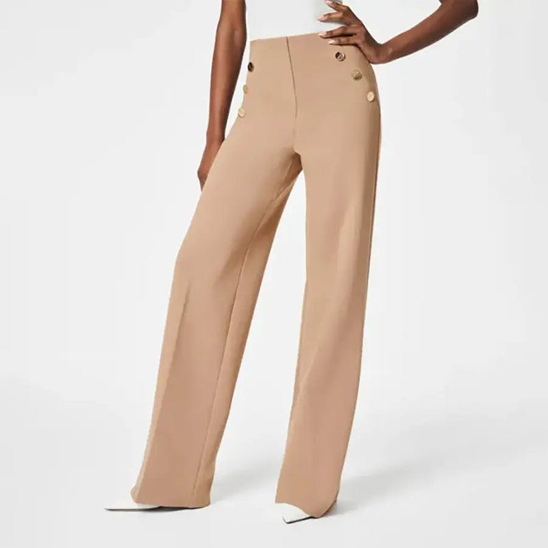 Flatter Your Waist Instantly! No-Zip Tummy-Control Wide-Leg Pants
