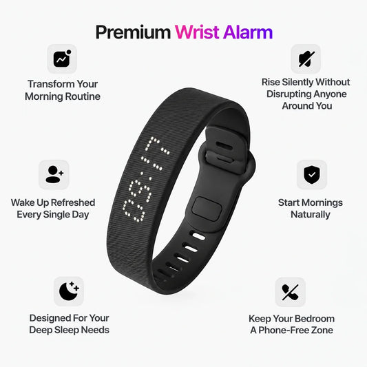 Wake Silently Instantly! USB Rechargeable Vibrating Alarm Sports Watch