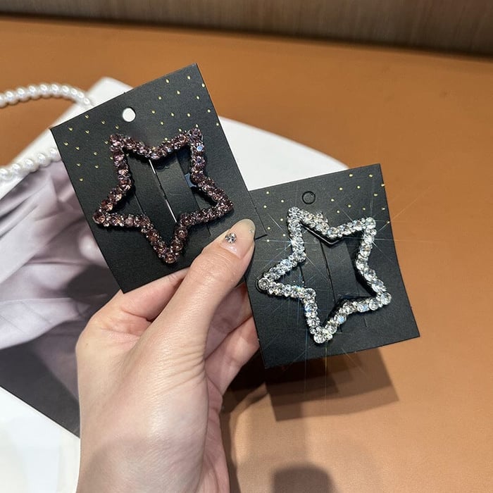 🔥Rhinestone Bling Snap Hair Clip Barrettes