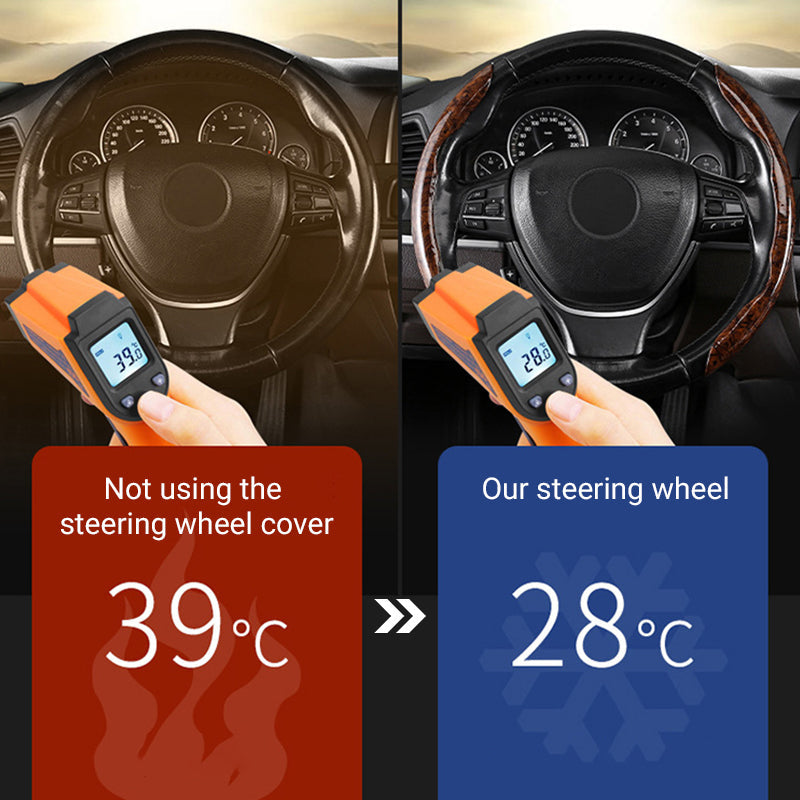 🍃🍃Carbon Fiber Pattern Laser Ultra-thin Non-slip Universal Car Steering Wheel Cover