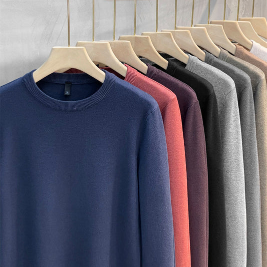 🔥2026 Hot Sale 50% Off🔥Plain knitted basic crew neck shirt for men