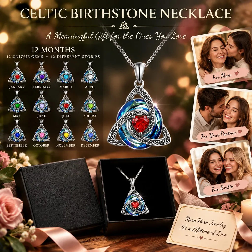 Wear Sacred Love Instantly! No-Tarnish Celtic Birthstone Necklace