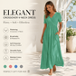 V-Neck Short Sleeve Dress – Flowy Fit, Timeless Charm