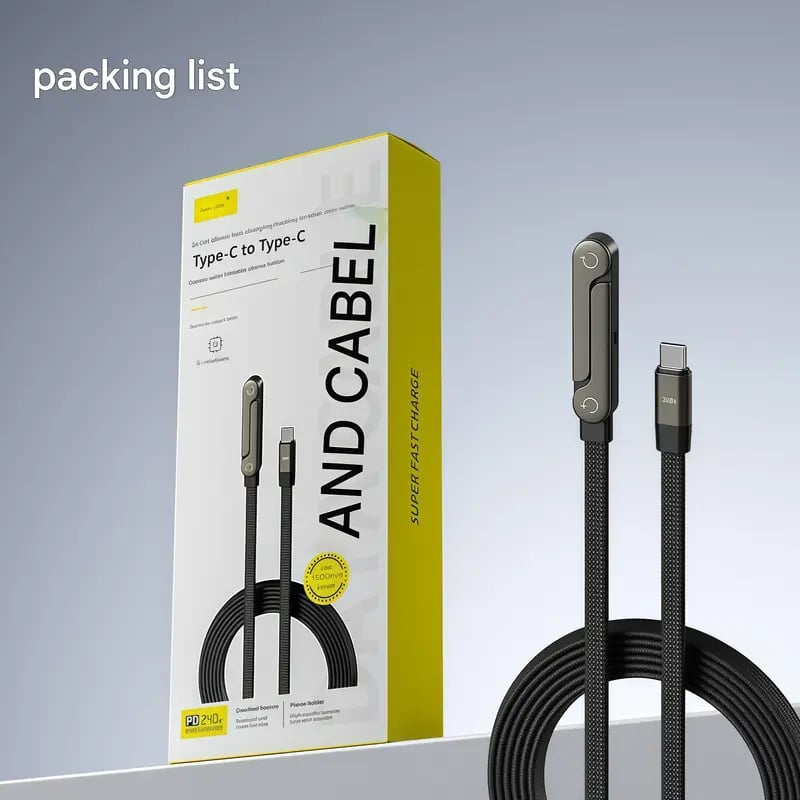 Charge & View Instantly! No-Slip 240W Foldable Stand Cable