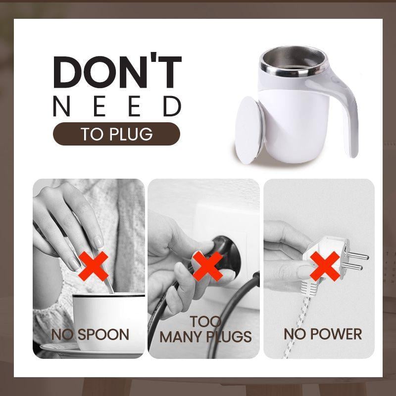 Mix Any Drink Instantly! Self-Stirring Stainless Steel Mug