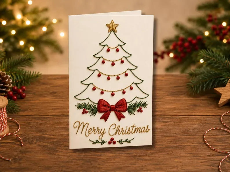 Stitch Christmas Cards Instantly! Beginner DIY Embroidery Kit