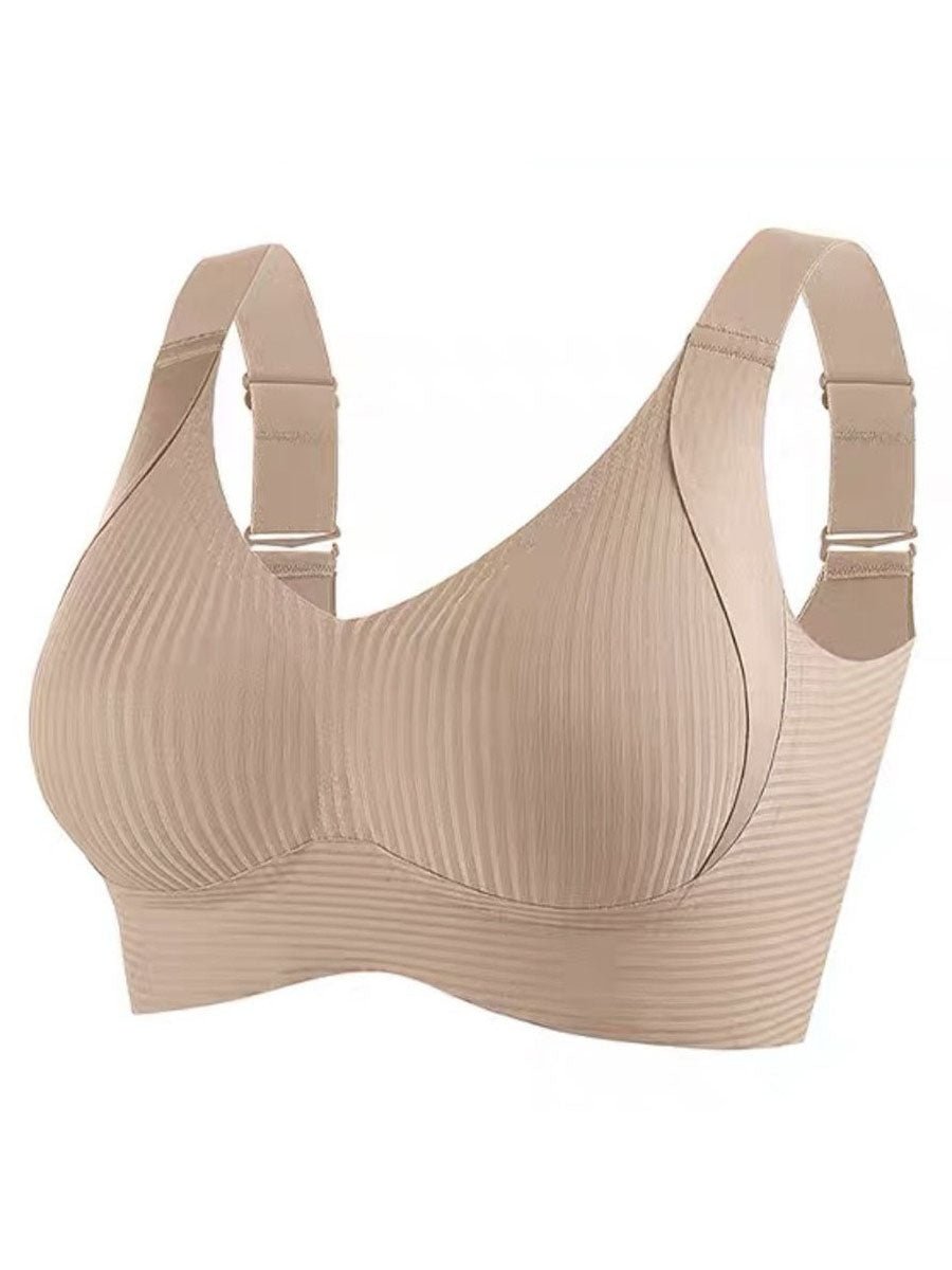 💕 Buy More Save More 💕 Subtle Striped Seamless Bra with W-Support – Comfort & Style!