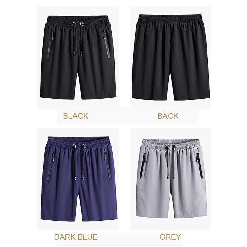 Ice Silk Running Shorts – Zip Pockets, No Slip