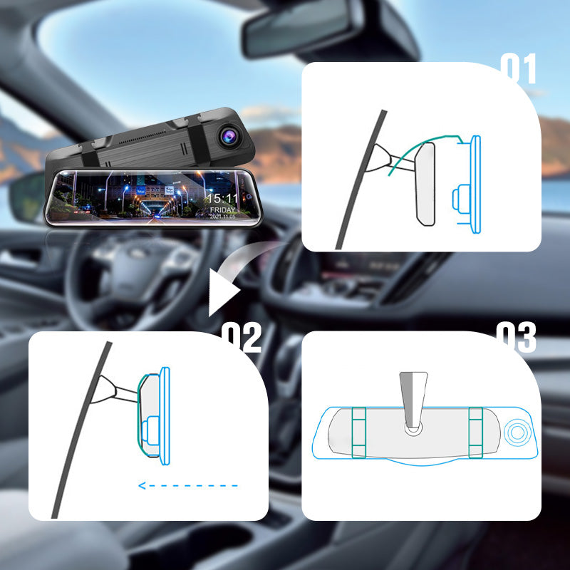 🔥2026 Hot Sale✈️Touch Screen Rear View Mirror Dash Cam Smart Mirror~Last 3 days – limited time discount! ⏰🔥
