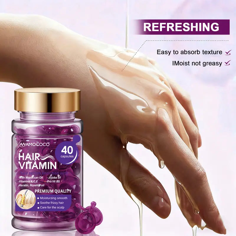 🌿Capsule Hair Oil – Instant Frizz Control & Shine