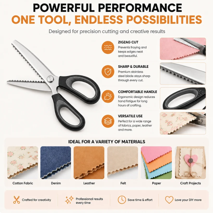 Serrated Sewing Scissors – Sharp, No Fray