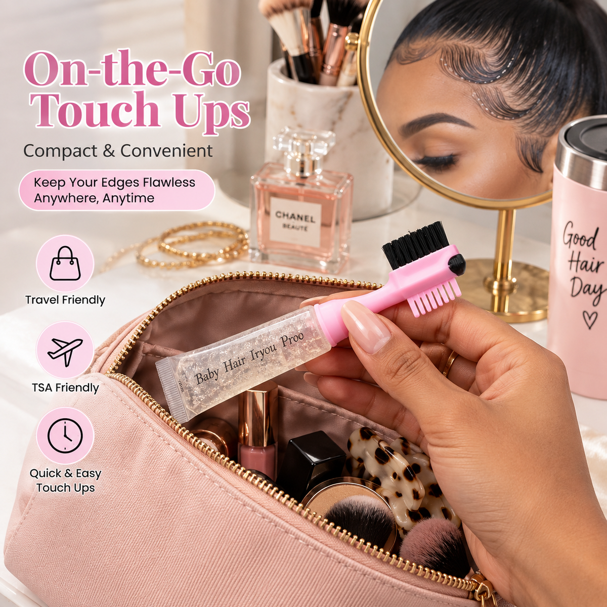 Smooth Edges Instantly! Brush-In Edge Control Gel Kit