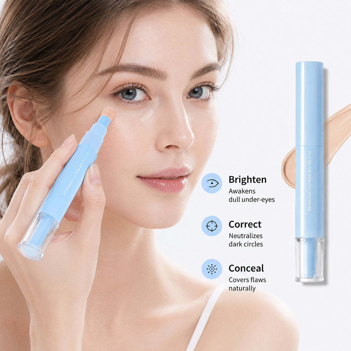 🔥Buy 1 Get 1 Free 24H Full-Coverage Concealer Pen – Lightweight & Blendable Formula