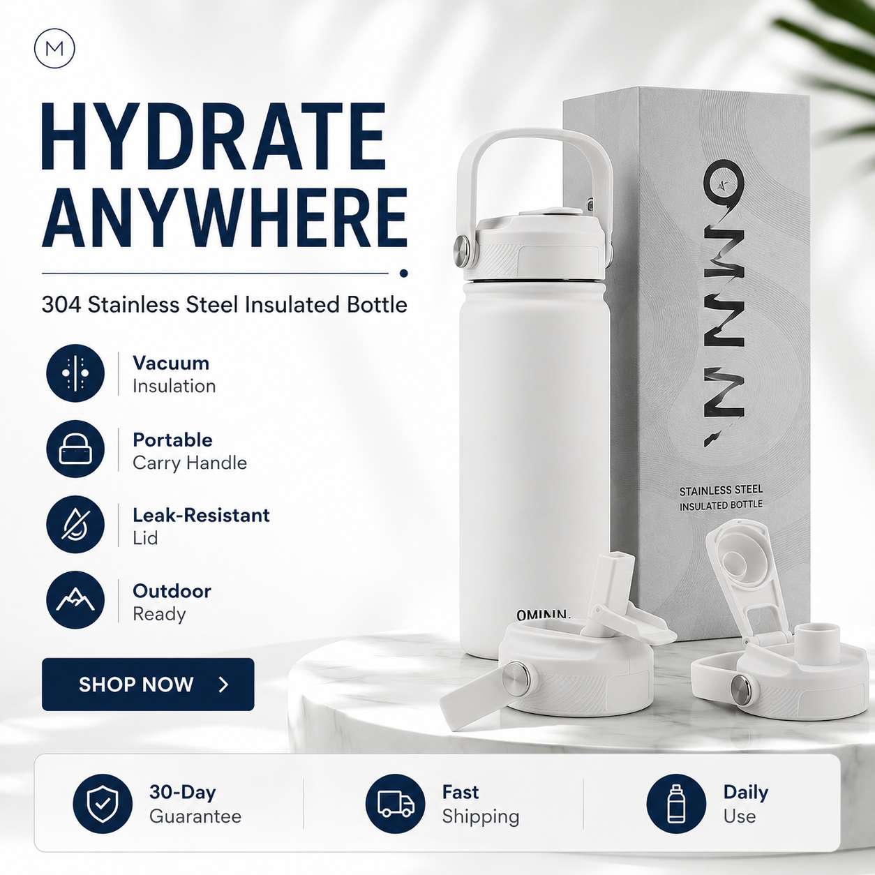 Double-Wall Vacuum Bottle – Leak-Proof & Wide Mouth Design