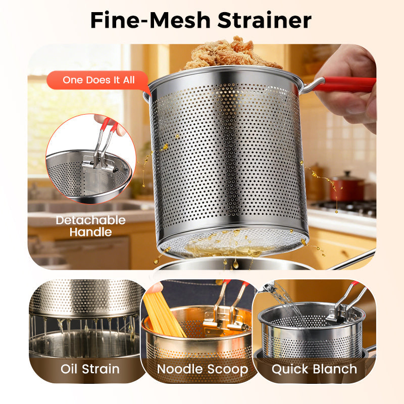 Fry Crispy Food Instantly! No-Splash Oil-Saving Stainless Fryer