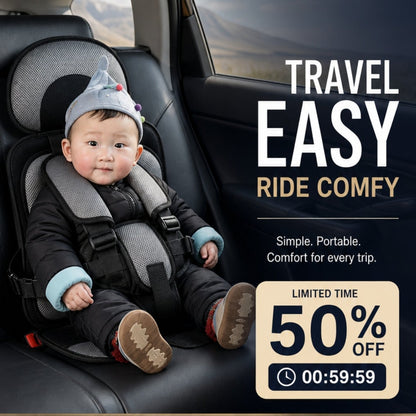 📢📢65% OFF !! ⏰Portable Car Seat – 5-Point Safe, Folds Anywhere