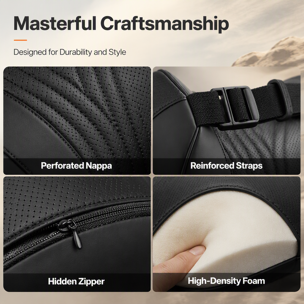 Premium Car Seat Headrest & Lumbar Support Cushion