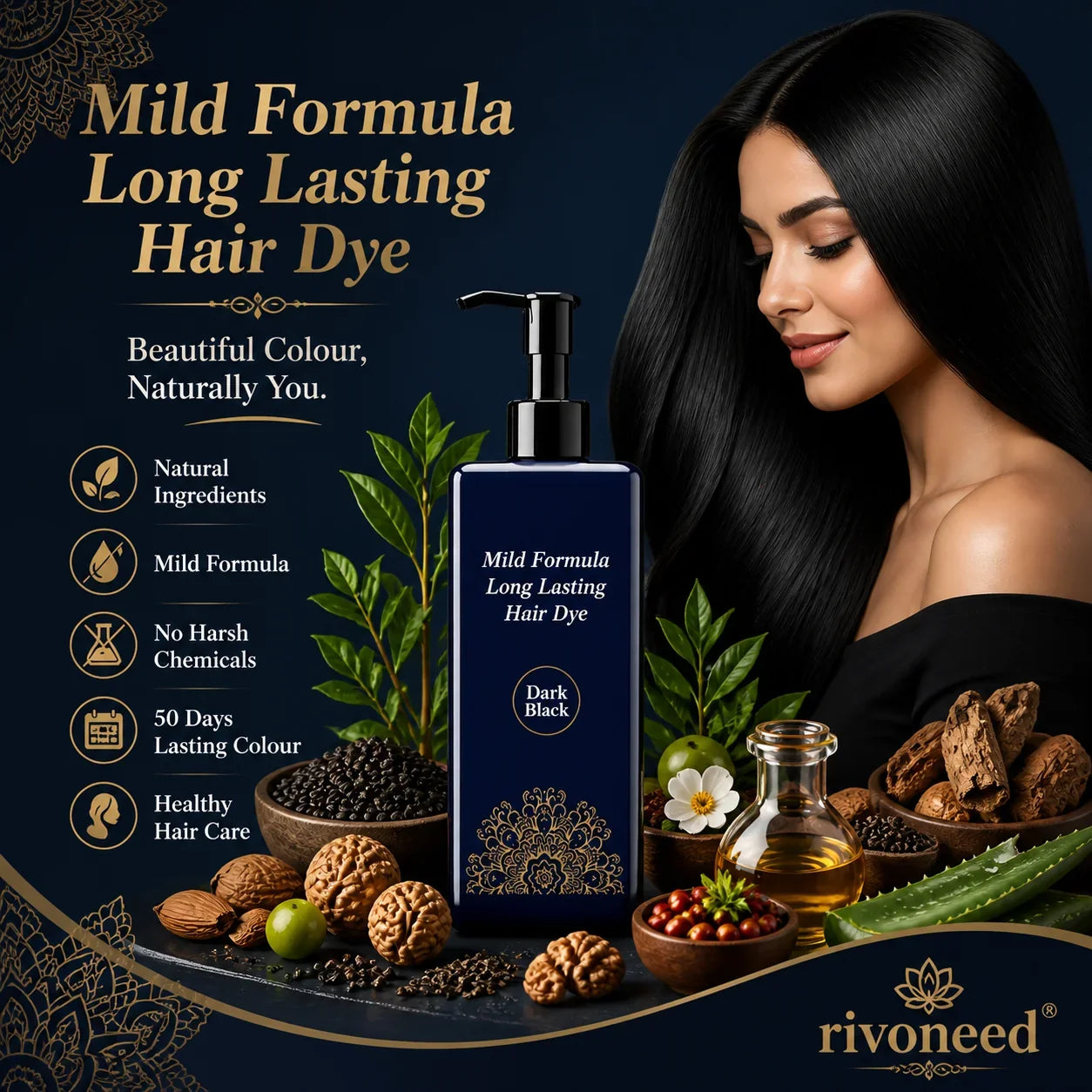 Refresh Hair Color Instantly! Plant-Based No-Harsh Home Dye