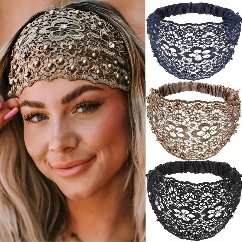 🌞Summer Sale 49% OFF🔥Plum Blossom Hollow Beaded Wide Headband