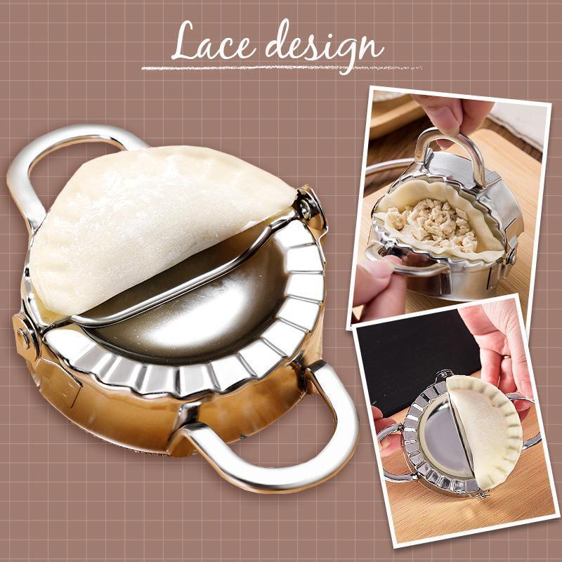 Shape Dumplings Instantly! No-Stick Stainless Mold & Dough Cutter