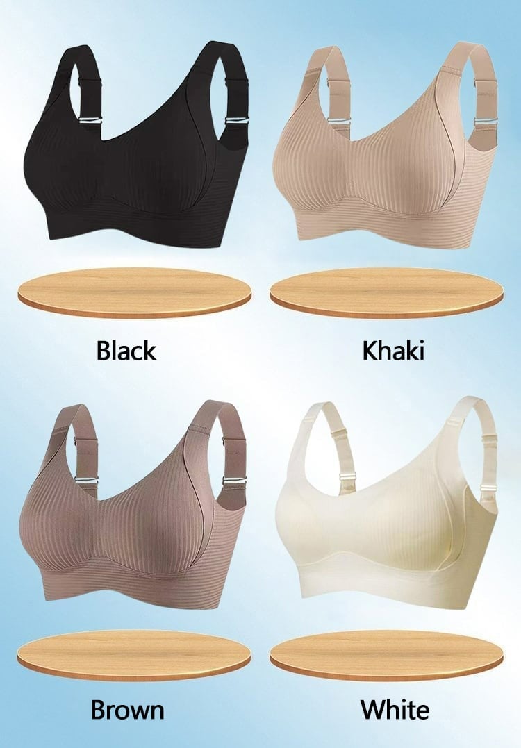 💕 Buy More Save More 💕 Subtle Striped Seamless Bra with W-Support – Comfort & Style!