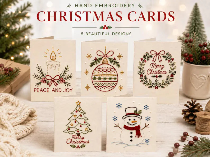Stitch Christmas Cards Instantly! Beginner DIY Embroidery Kit