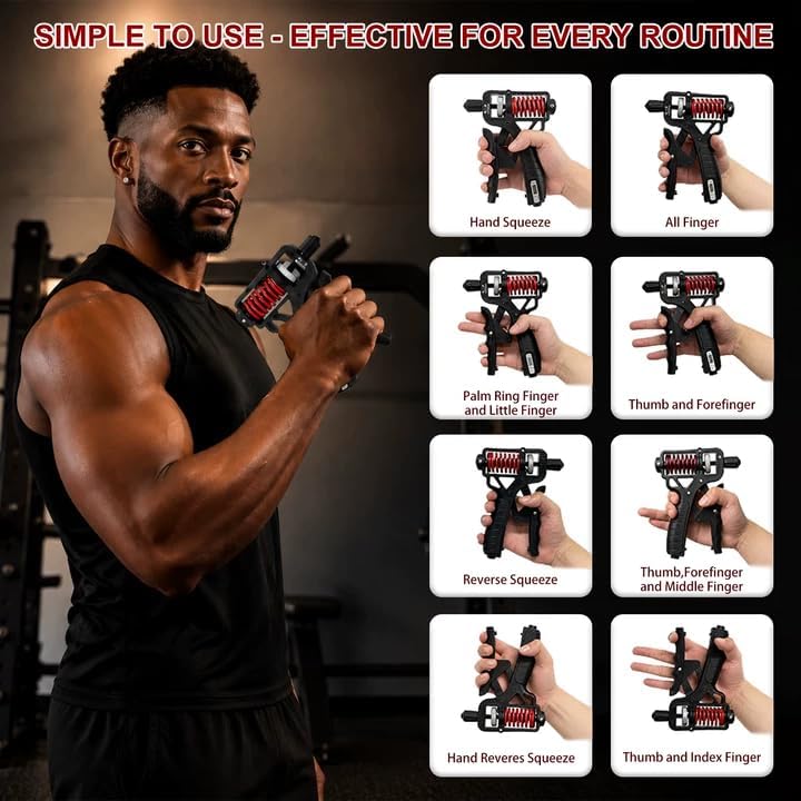 Grip Stronger Instantly! No-Slip 165KG Adjustable Hand Trainer