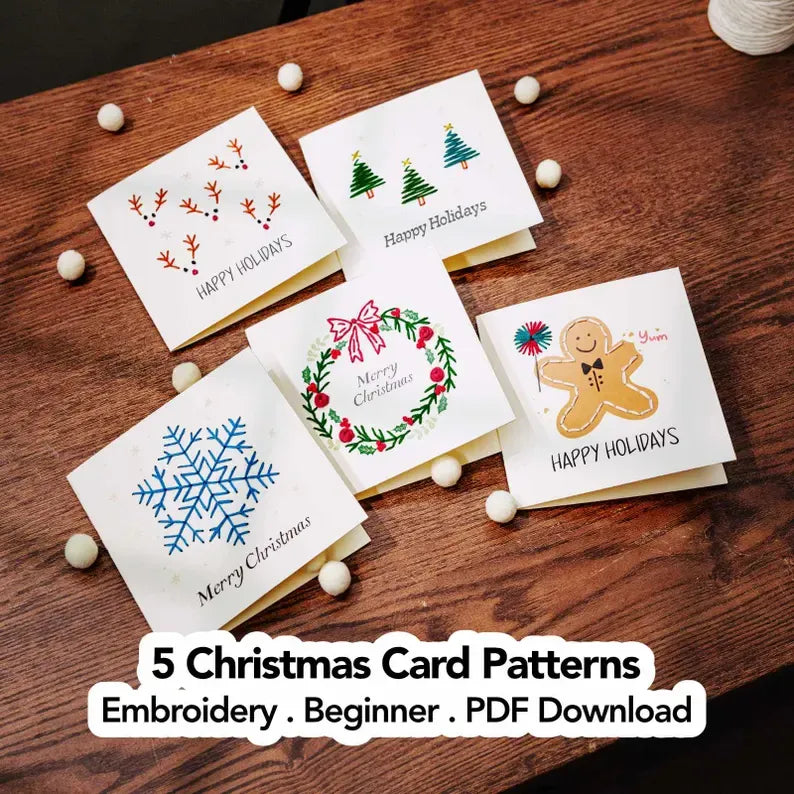 Stitch Christmas Cards Instantly! Beginner DIY Embroidery Kit