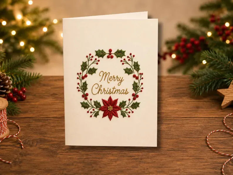 Stitch Christmas Cards Instantly! Beginner DIY Embroidery Kit