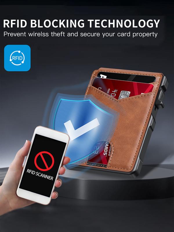 RFID Slim Pop-Up Wallet – AirTag Ready & Magnetic Close