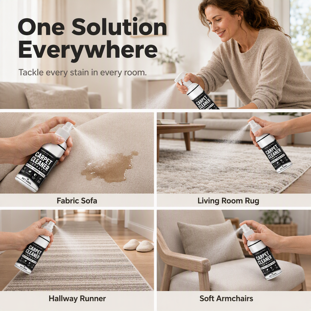 Erase Stains Instantly! No-Scrub Deep Clean Carpet Spray