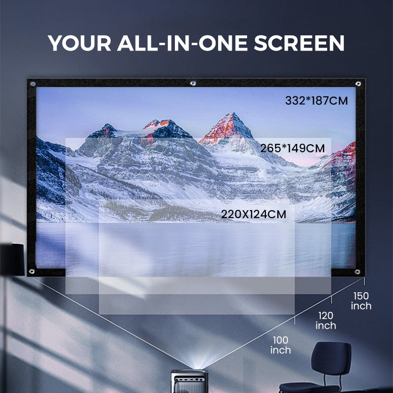 High Definition Projection Screen - 150-inch Diagonal with Matte White Surface for Crystal Clear Home Cinema Experience 🎬🌟
