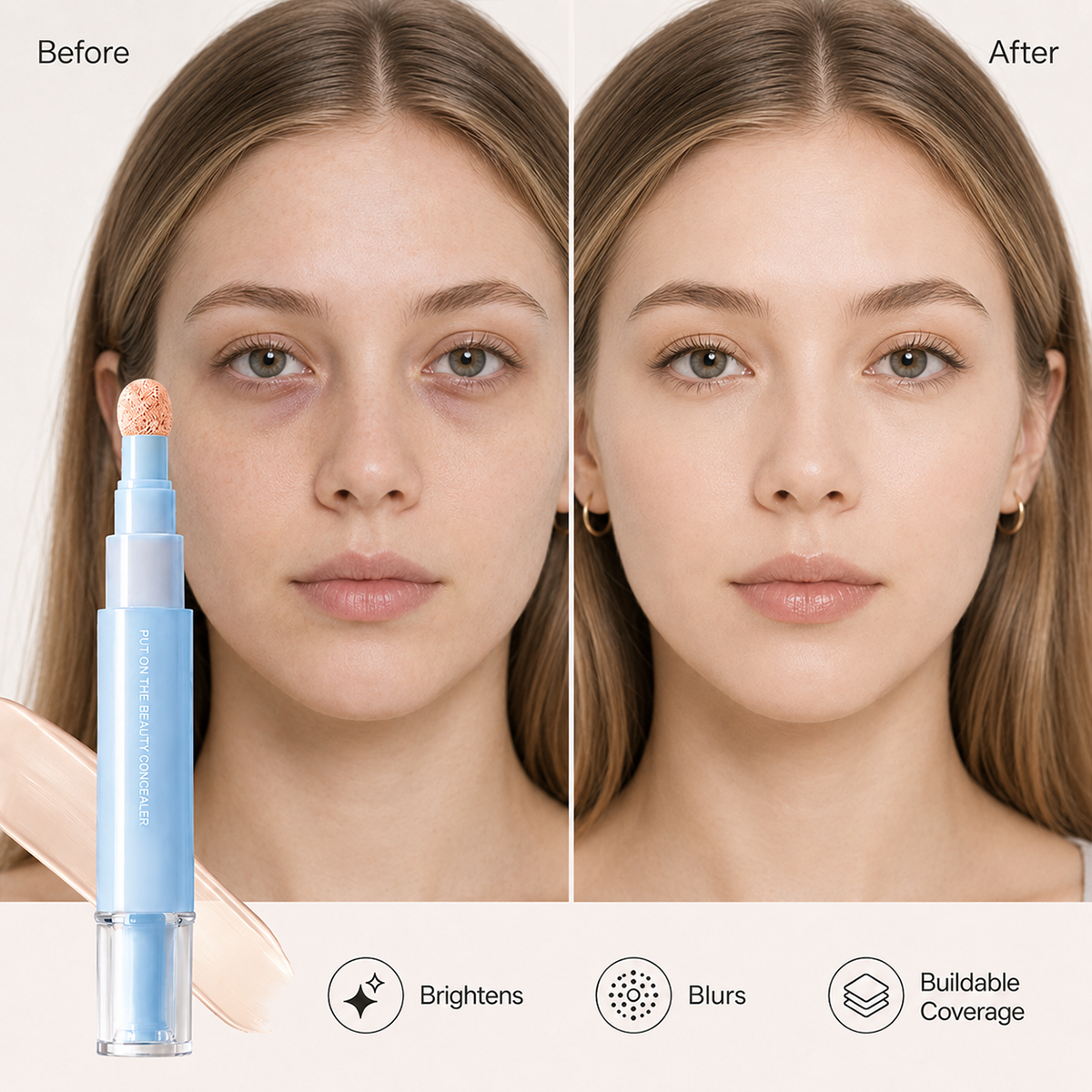 🔥Buy 1 Get 1 Free 24H Full-Coverage Concealer Pen – Lightweight & Blendable Formula
