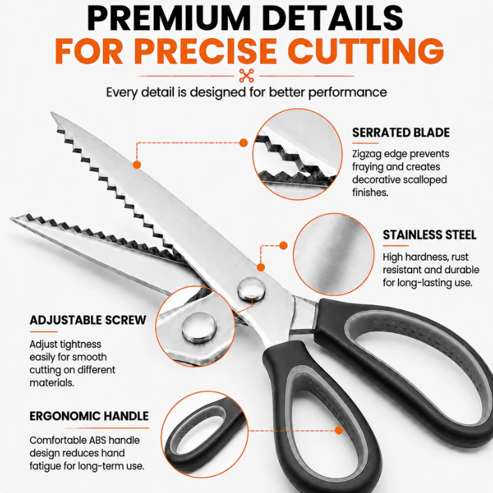 Serrated Sewing Scissors – Sharp, No Fray