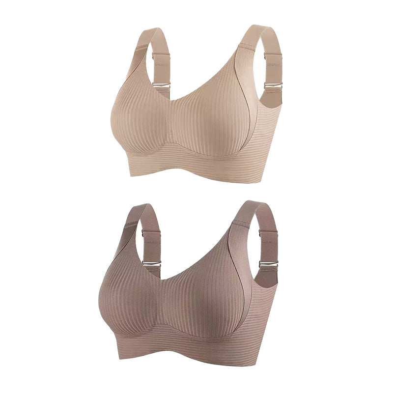 💕 Buy More Save More 💕 Subtle Striped Seamless Bra with W-Support – Comfort & Style!