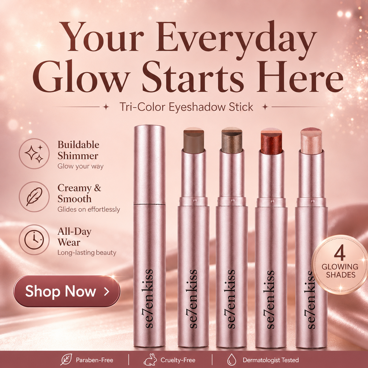 Blend Any Look Instantly! 3-in-1 No-Crease Eyeshadow Stick
