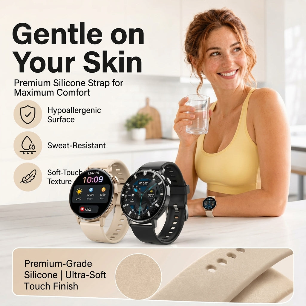 Monitor Health & Answer Calls Instantly! 1.35" HD Bluetooth Smartwatch