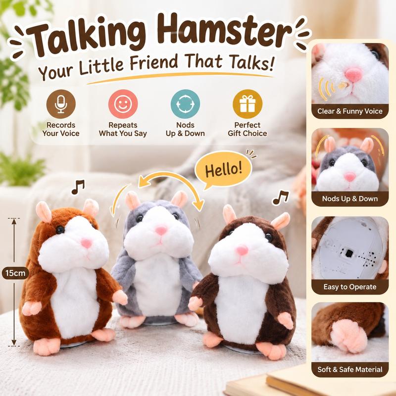 Imitate Everything Instantly! Talking Hamster Plush Toy