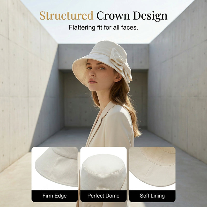 Limited stock ⏰️ Women's Bowknot Wide Brim Sun Protective Hat