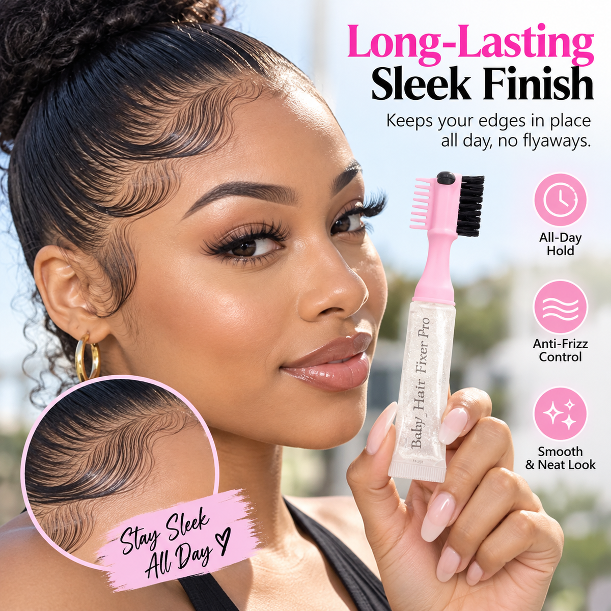 Smooth Edges Instantly! Brush-In Edge Control Gel Kit