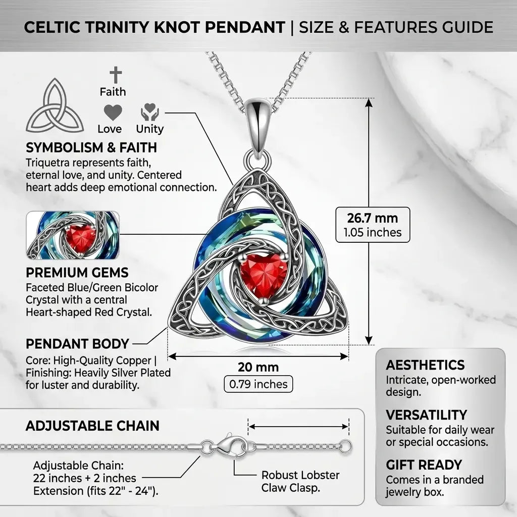 Wear Sacred Love Instantly! No-Tarnish Celtic Birthstone Necklace
