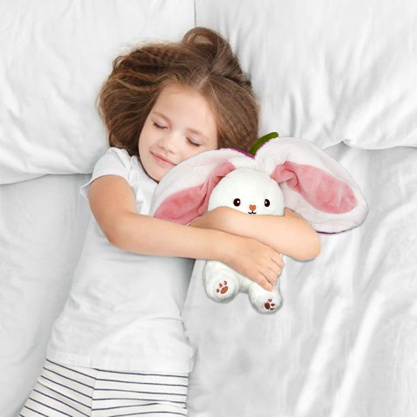 🍓 Hot Sale 🍓Strawberry Bunny Transformed into Little Rabbit🎀 Fruit Doll Plush Toy🐰