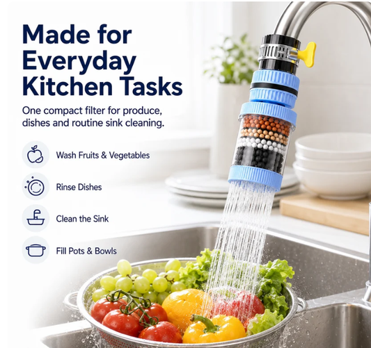 Purify Tap Water Instantly! No-Tool Multi-Layer Faucet Filter