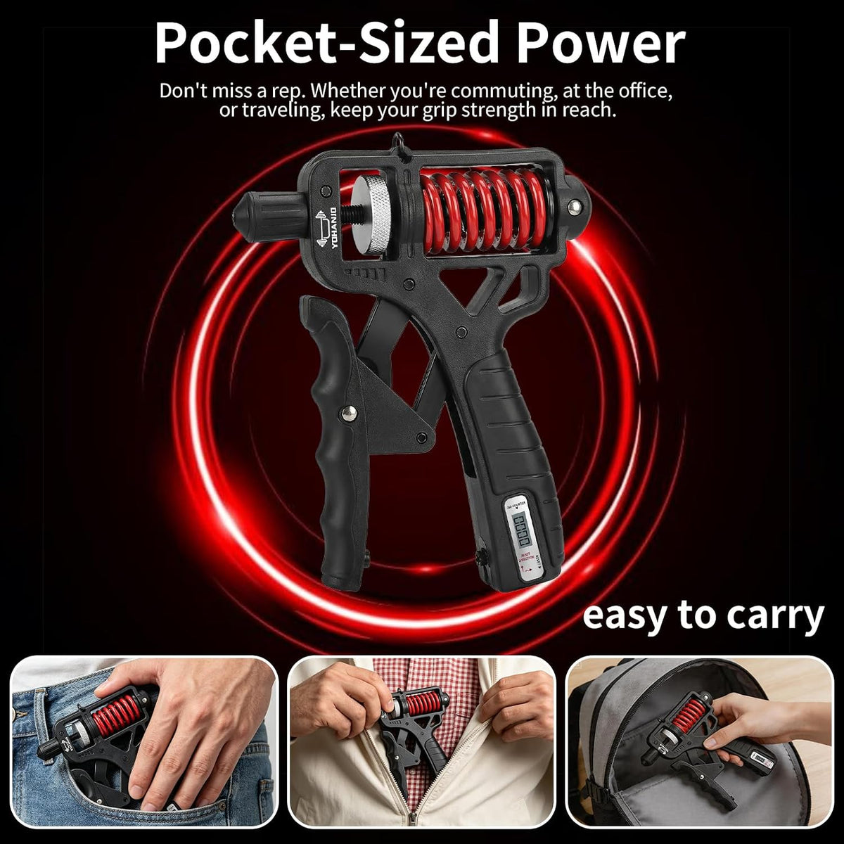 Grip Stronger Instantly! No-Slip 165KG Adjustable Hand Trainer