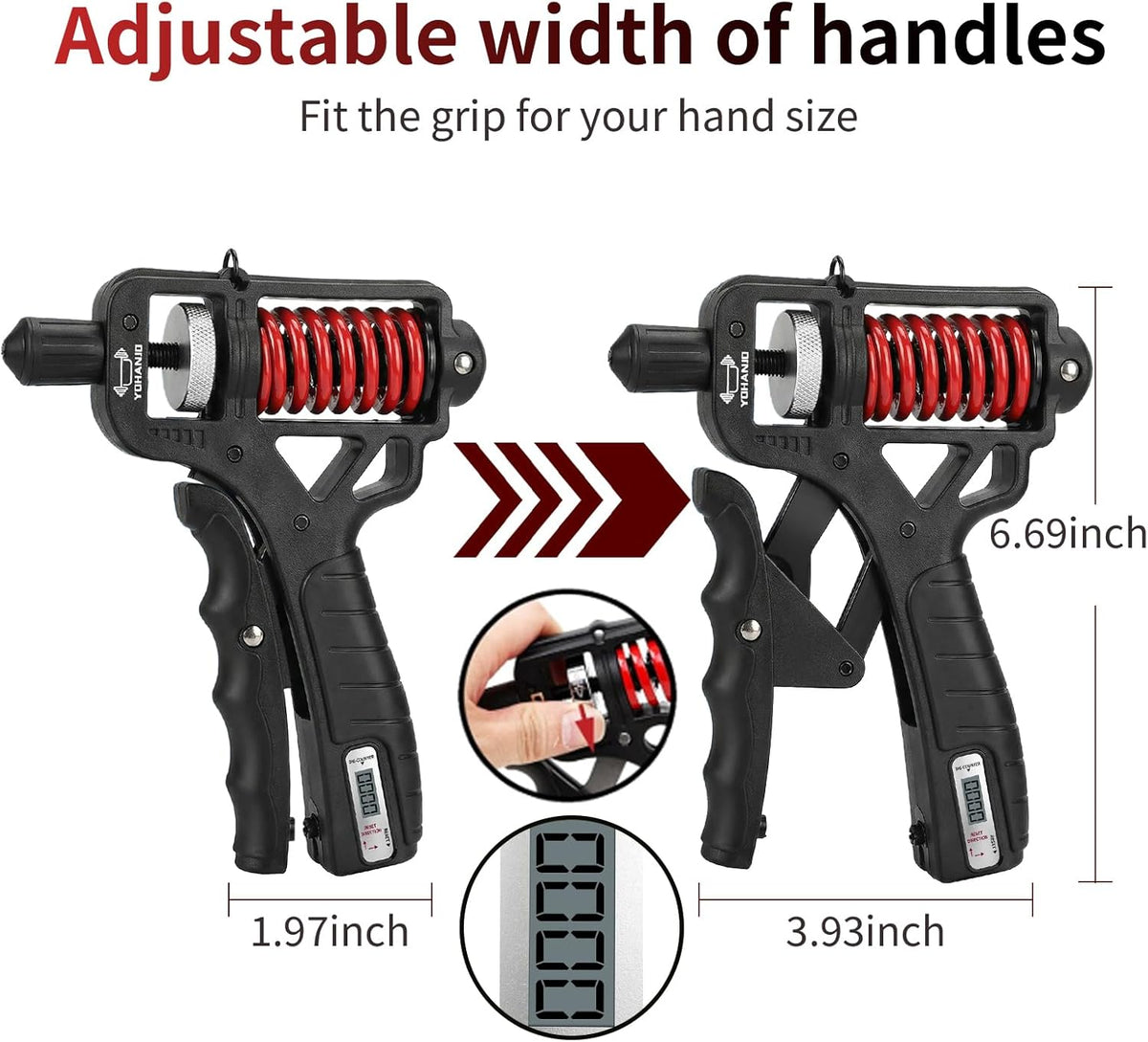 Grip Stronger Instantly! No-Slip 165KG Adjustable Hand Trainer