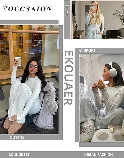 🔥LAST DAY 50% OFF👚2025 Women's Fall Outfits Long Sleeve Wide Leg Lounge Set💕