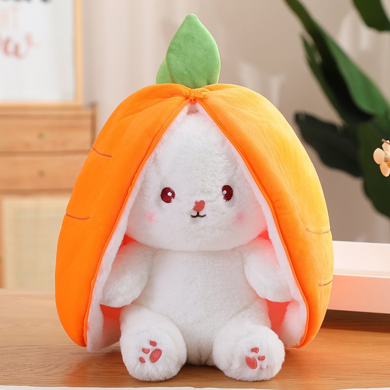 🍓 Hot Sale 🍓Strawberry Bunny Transformed into Little Rabbit🎀 Fruit Doll Plush Toy🐰
