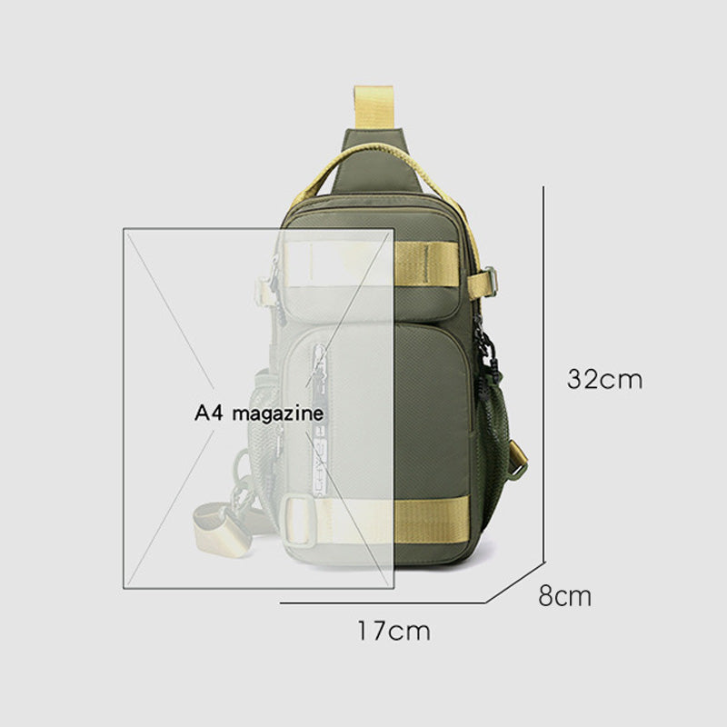 Men's Waterproof Oxford Chest Bag – Multi-Compartment & Adjustable Strap