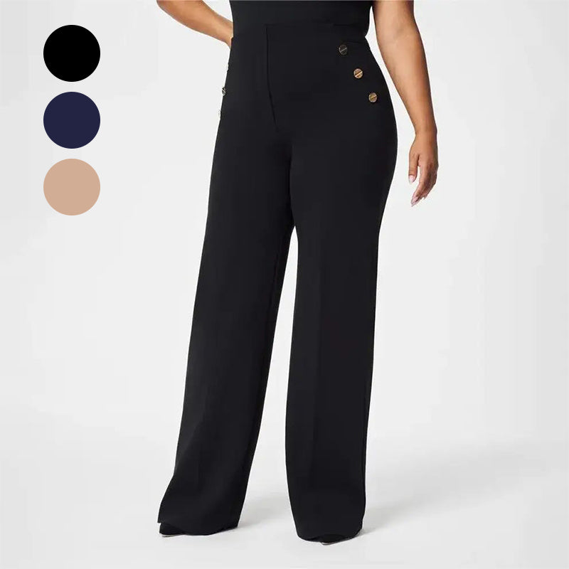 Flatter Your Waist Instantly! No-Zip Tummy-Control Wide-Leg Pants